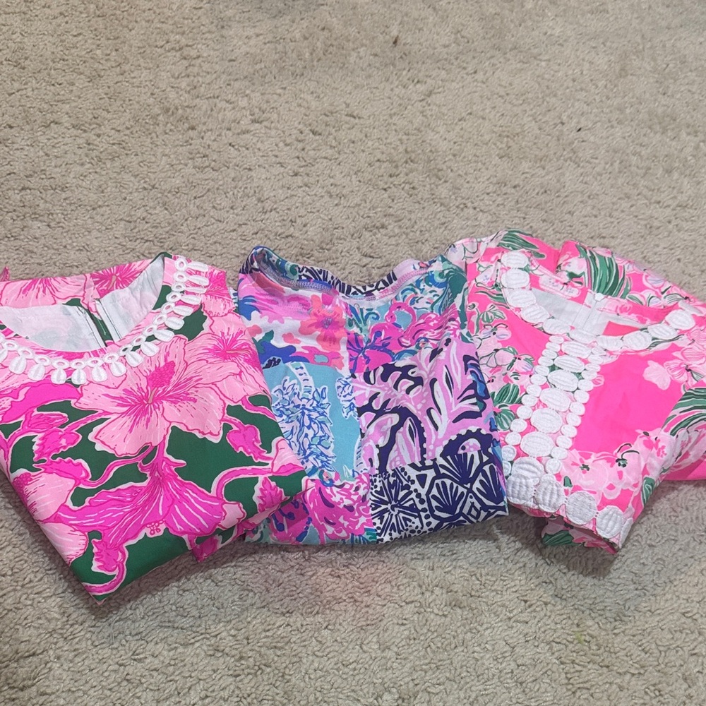 Lilly Pulitzer Girls' Bright Pink & Green Floral Casual Dresses